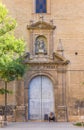 Homeless man in front of the Santa Ursula Church in Valencia