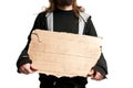 Homeless Man Holding Cardboard Sign Royalty Free Stock Photo