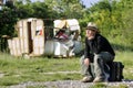 Homeless Man longing for a shelter Royalty Free Stock Photo