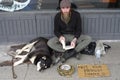 Man begging for money on the street