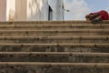 Homeless man in Sao Luis do Maranhao Royalty Free Stock Photo