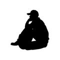 Homeless man silhouette vector