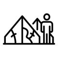 Homeless man tent icon, outline style Royalty Free Stock Photo