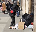 Homeless man at 5th Avenue in Midtown Manhattan