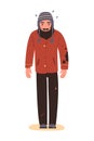 Homeless man. Unemployed beggar in rags. EPS10 vector illustration in flat style