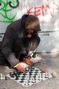 Homeless Men playing chess Royalty Free Stock Photo