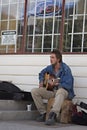 Homeless Musician Royalty Free Stock Photo