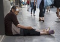 Homeless old woman beggar Royalty Free Stock Photo