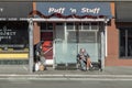 Homeless people in a busstop.  In 2021 the data shows the total number of unhoused residents in San Francisco at 7,754. Around Royalty Free Stock Photo