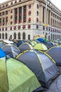 Homeless people camped Royalty Free Stock Photo