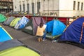 Homeless people camped Royalty Free Stock Photo