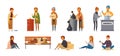 Homeless People Cartoon Icon Set