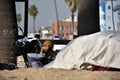 Homeless persons home on Venice Beach