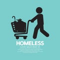 Homeless With Possessions Cart Symbol. Royalty Free Stock Photo