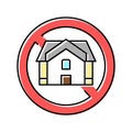 homeless poverty problem color icon vector illustration