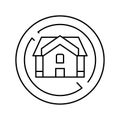 homeless poverty problem line icon vector illustration