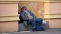 Homeless resting in the street