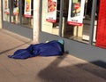 Homeless rough sleeper on the street. Great Britain.