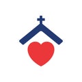 Homeless Shelter Silhouette Icon. Volunteer House for Help Homelessness People or Animal Pictogram. House for Homeless