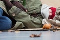 Homeless sleeping on the street