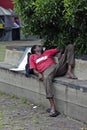 Homeless sleeping on street