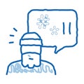 homeless swearing doodle icon hand drawn illustration