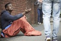 Homeless Teenage Boy Begging For Money On The Street Royalty Free Stock Photo