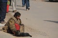 Homeless women with dog