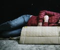 Homeless Women Sleeping on Street