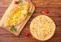 Homemade adjarian khachapuri with egg