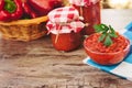 Homemade ajvar in a bowl