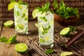 Homemade Alcoholic Mojito with LIme