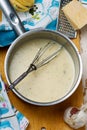Homemade alfredo sauce.selective focus Royalty Free Stock Photo