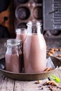 Homemade almond chocolate milk