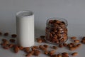 Homemade Almond milk without preservatives. Milk extracted from soaked almonds. Used for smoothies and overnight oats Royalty Free Stock Photo
