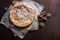 Homemade apple and cinnamon pie. Homemade pastries Royalty Free Stock Photo