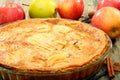 Homemade apple pie closeup. Royalty Free Stock Photo