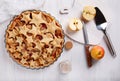 Homemade apple pie with cranberries and cinnamon