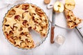 Homemade apple pie with cranberries and cinnamon Royalty Free Stock Photo