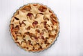 Homemade apple pie with cranberries and cinnamon Royalty Free Stock Photo