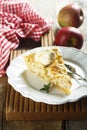 Homemade apple pie with vanilla ice cream Royalty Free Stock Photo