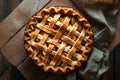 Homemade Apple Pie with Golden Crust.