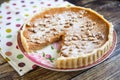 Homemade apple pie with nuts and dulce de leche Royalty Free Stock Photo