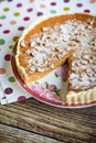 Homemade apple pie with nuts and dulce de leche Royalty Free Stock Photo