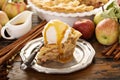 Homemade apple pie slice with vanilla ice cream Royalty Free Stock Photo