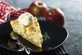 Homemade apple pie with vanilla ice cream Royalty Free Stock Photo