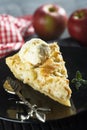 Homemade apple pie with vanilla ice cream Royalty Free Stock Photo