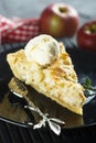 Homemade apple pie with vanilla ice cream Royalty Free Stock Photo