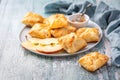 Homemade apple turnovers - puff pastry with apple and cinnamon filling Royalty Free Stock Photo