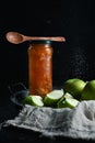 Homemade Apples jam. style rustic. selective focus Royalty Free Stock Photo